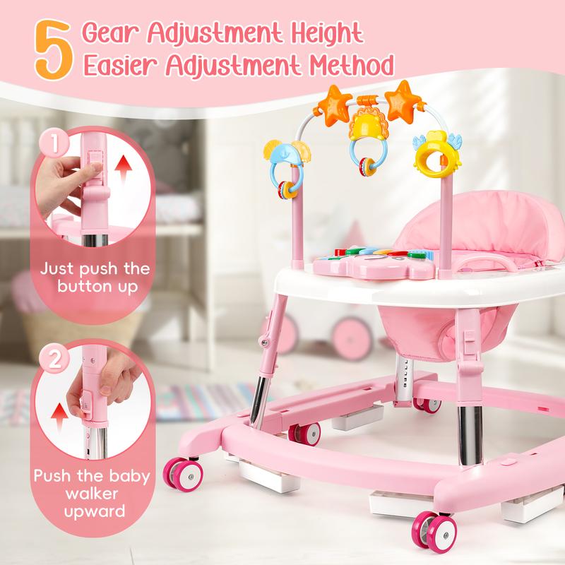5-in-1 Convertible Baby Walker and Rocker with Music Box