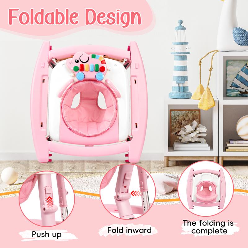 5-in-1 Convertible Baby Walker and Rocker with Music Box