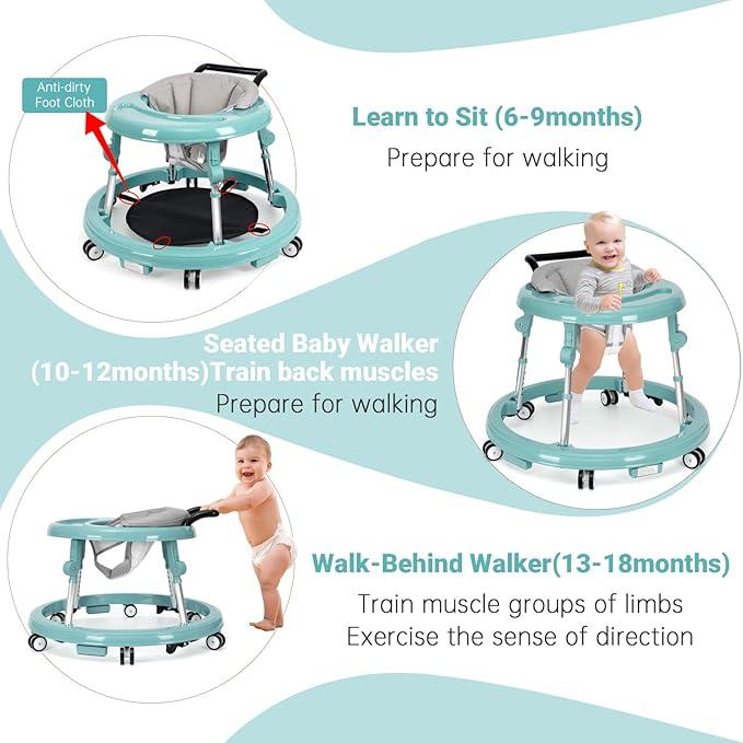 Baby Walker Foldable with 9 Adjustable Heights