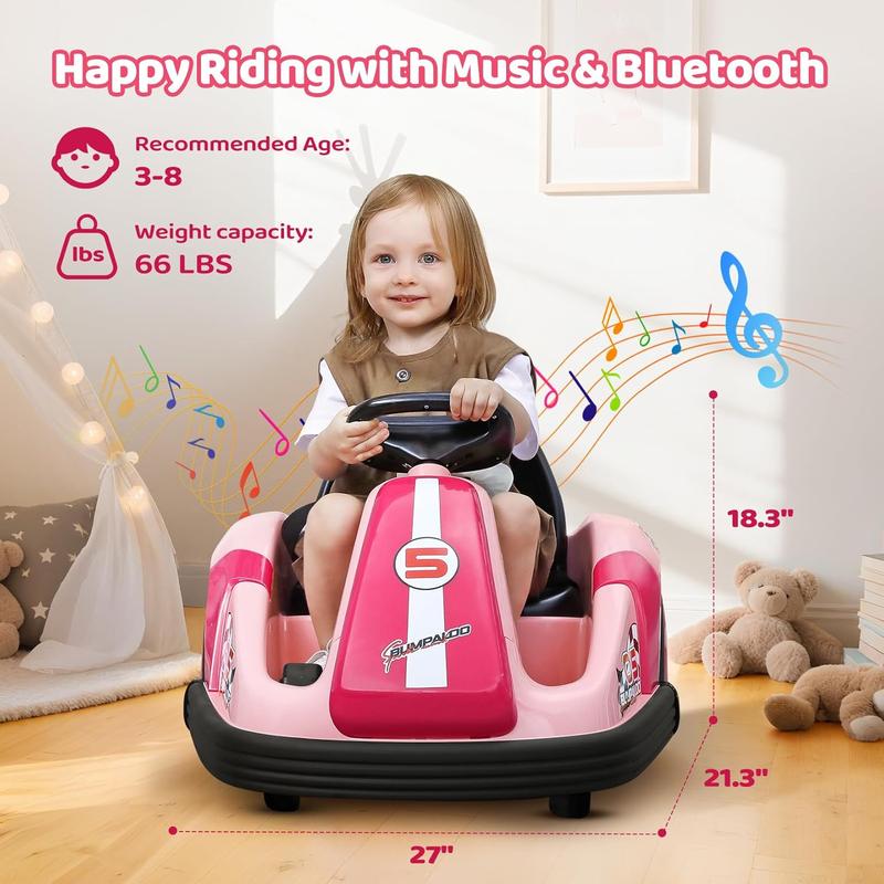 Baby Bumping Toy Car with DIY Stickers,360 Degree-Spin, Music, Bluetooth,LED Lights