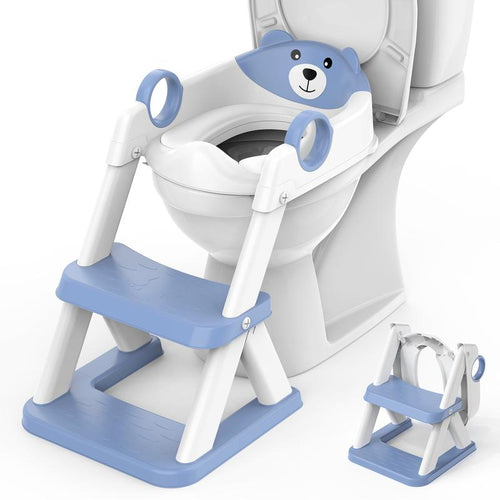 2-in-1 Toddler Potty Training Seat with Adjustable Step Stool & Safety Handles