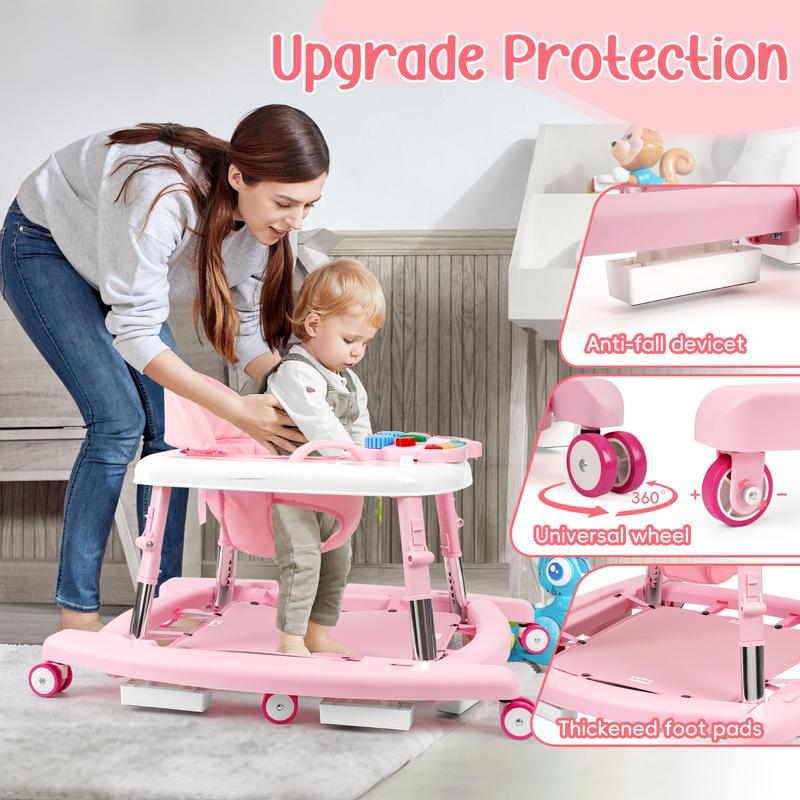 5-in-1 Convertible Baby Walker and Rocker with Music Box