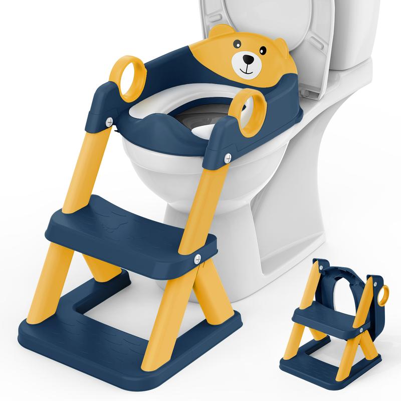 2-in-1 Toddler Potty Training Seat with Adjustable Step Stool & Safety Handles