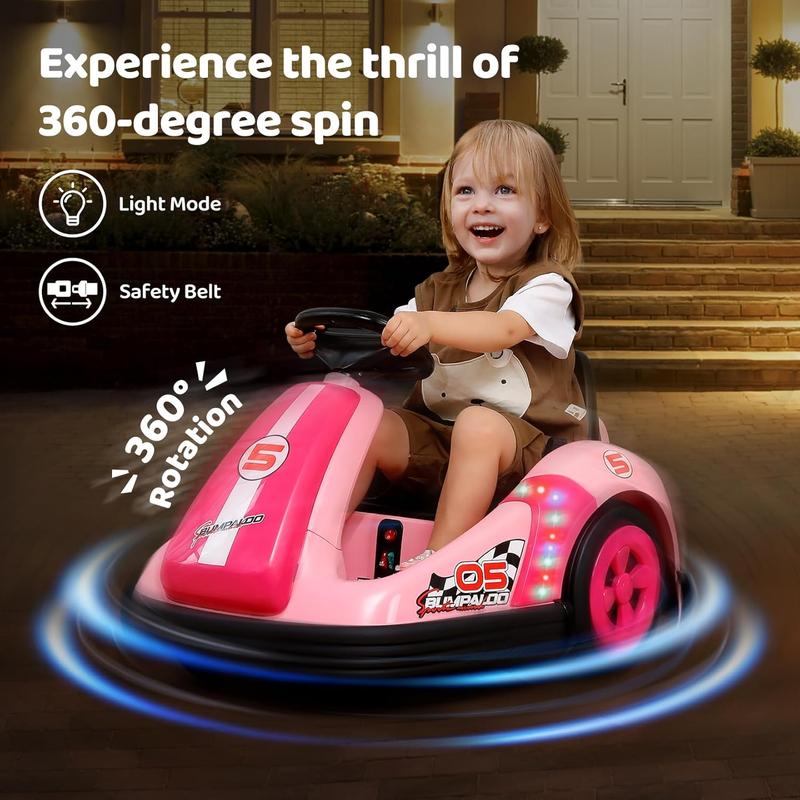 Baby Bumping Toy Car with DIY Stickers,360 Degree-Spin, Music, Bluetooth,LED Lights
