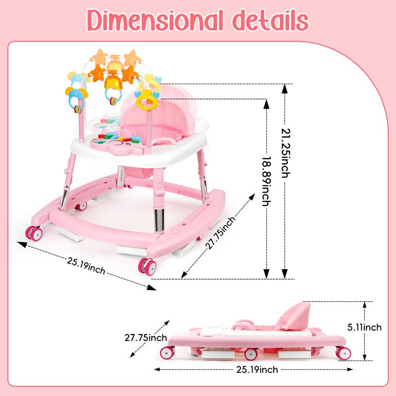 5-in-1 Convertible Baby Walker and Rocker with Music Box