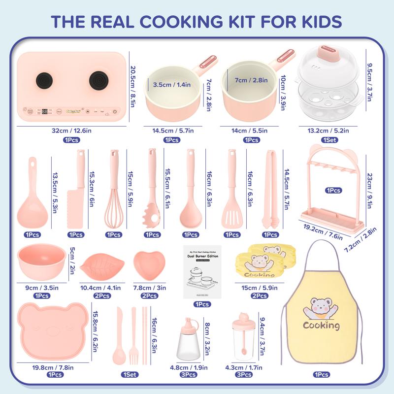 Dual Stoves Kids Real Mini Montessori Kitchen Set
