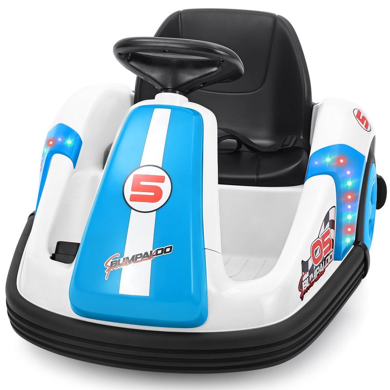 Baby Bumping Toy Car with DIY Stickers,360 Degree-Spin, Music, Bluetooth,LED Lights