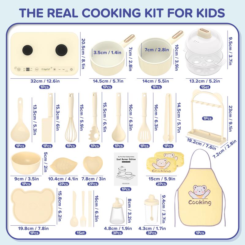Dual Stoves Kids Real Mini Montessori Kitchen Set