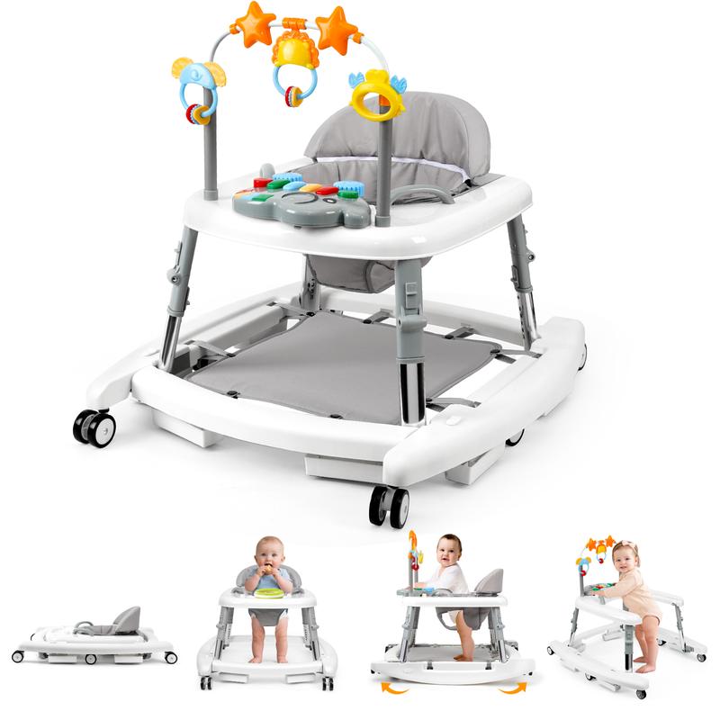 5-in-1 Convertible Baby Walker and Rocker with Music Box